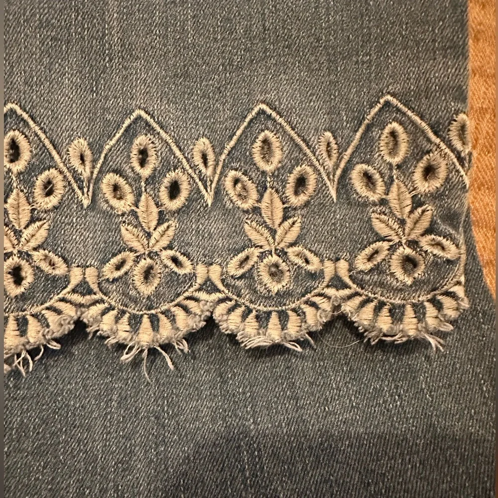 LOFT Skinny Jeans with Embroidered Hem - Picture 3 of 6